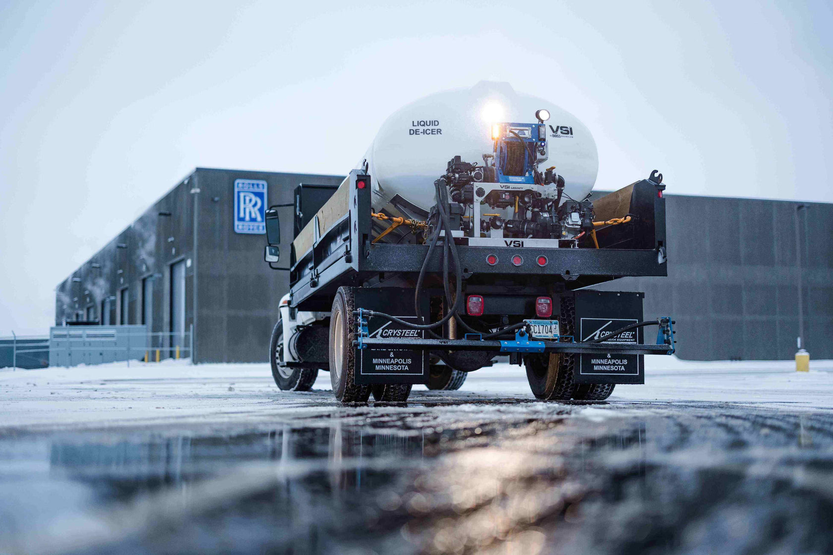 Deicer Sprayer for Melting Ice on Roadways